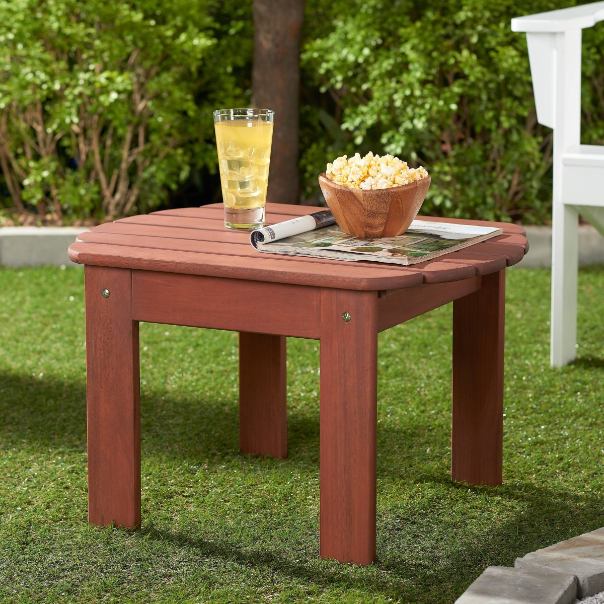 Mainstays Adirondack Outdoor Wood Side Table, Natural Finish | Get The ...
