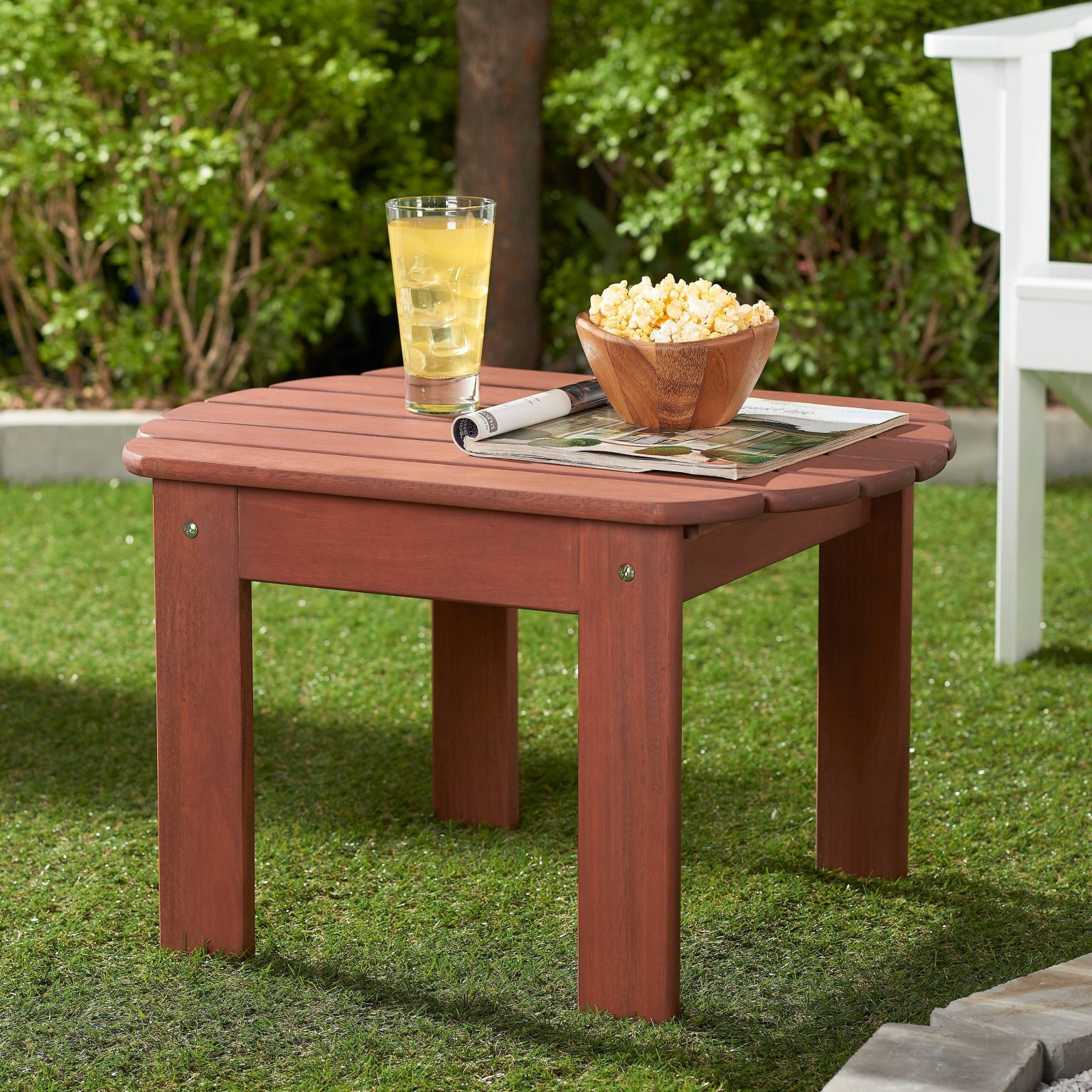 Mainstays Adirondack Outdoor Wood Side Table, Natural Finish Get The