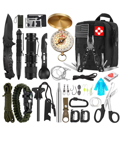 Survival Gear And Equipment 18 In 1 Emergency Survival Kit Professional  Defense Tool-aa